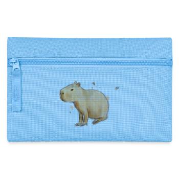 Chill Capybara – Cute & Calm Rodent Illustration - Pencil Case - light blue - Front