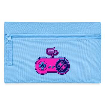 Retro pink neon controller - Pencil Case - light blue - Front