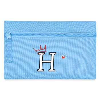 Buchstabe h Kronenherz - Federtasche - Hellblau - Vorne
