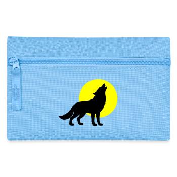 Wolf Silhouette - Federtasche - Hellblau - Vorne