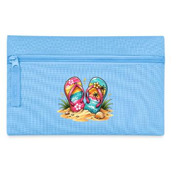 Flip Flops am Strand Illustration  - Federtasche - Hellblau - Vorne