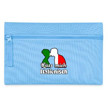 Küss mich Italienisch Geschenk - Federtasche - Hellblau - Vorne