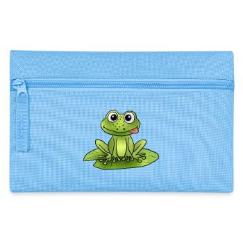 Frosch auf Seerose - Federtasche - Hellblau - Vorne