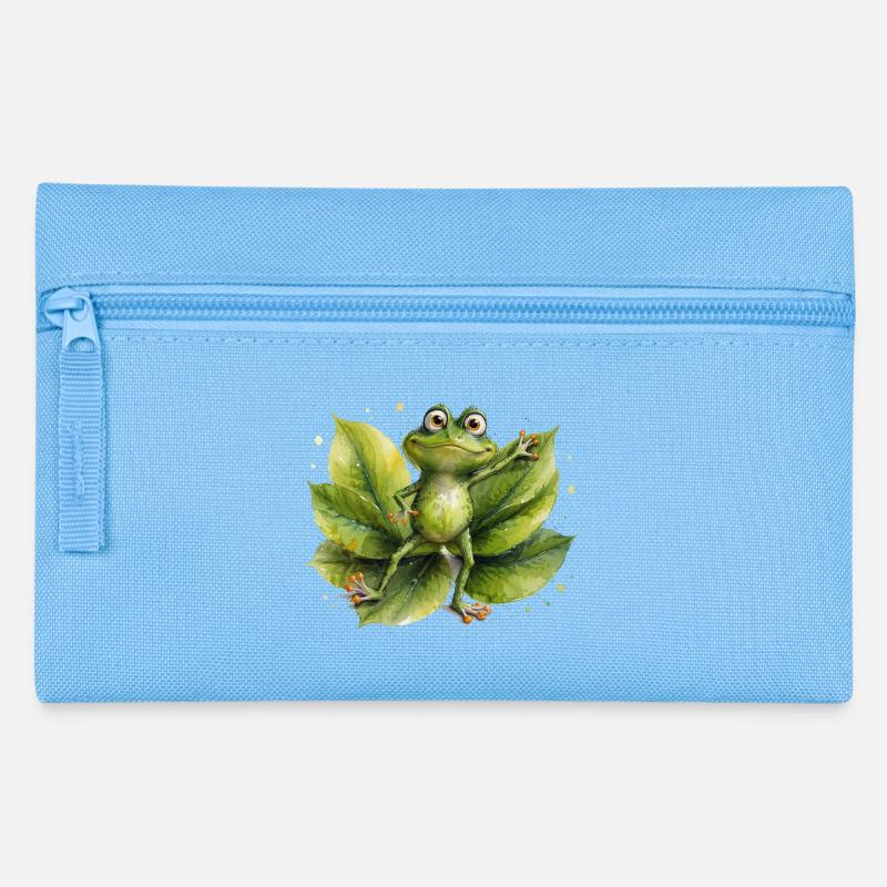 Dancing frog on lily pad - Pencil Case - light blue