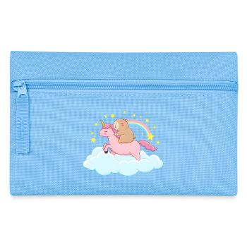 Capybara und Einhorn – eine traumhafte Reise - Federtasche - Hellblau - Vorne
