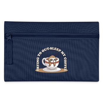 Trying to Out-Sleep My Coffee – Faultier Kaffee - Federtasche - Hellblau - Vorne