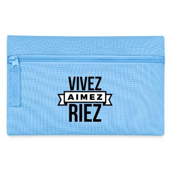 Vivez Aimez Riez  slogan positif - personnalisable - Trousse - bleu clair - Devant