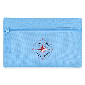Find Your True North Kompass Kompassrose Symbol - Federtasche - Hellblau - Vorne