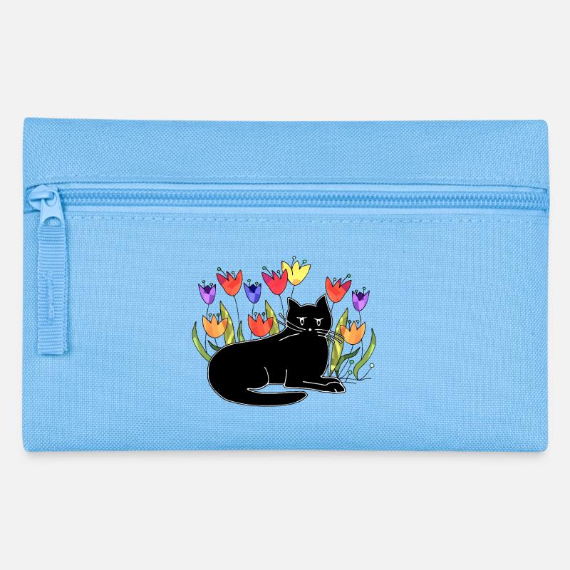 Katze - Federtasche - Hellblau