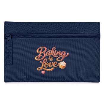 Baking is Love Backen Spruch Design - Federtasche - Hellblau - Vorne
