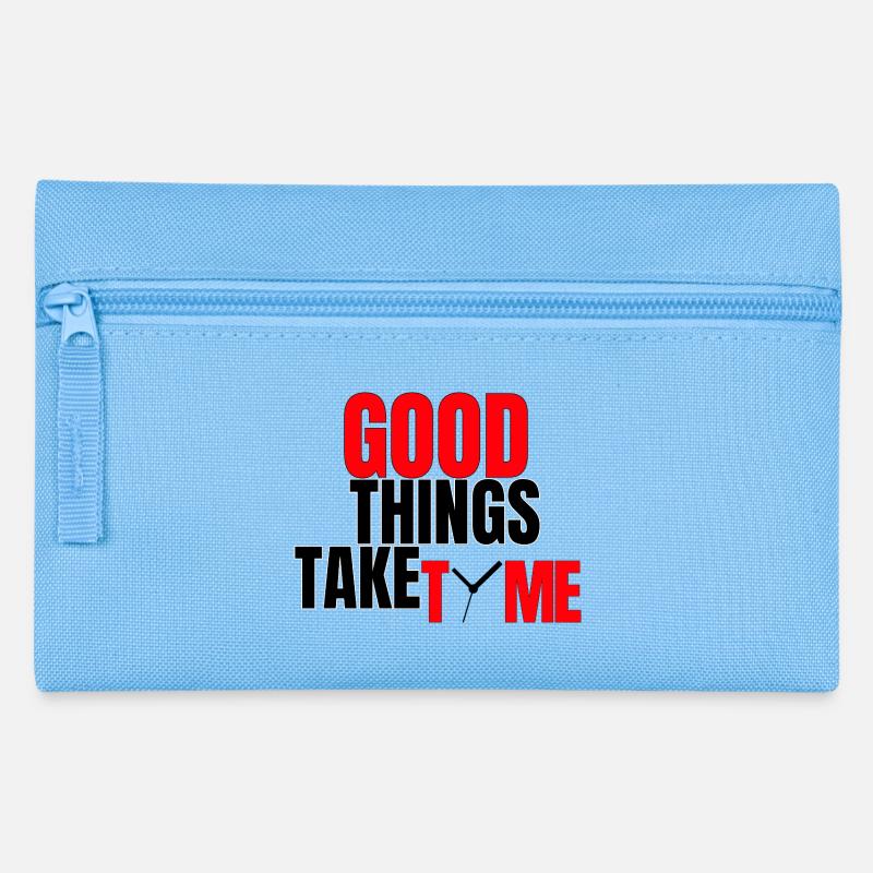 Bonnes Choses Prennent du Temps - Trousse - bleu clair