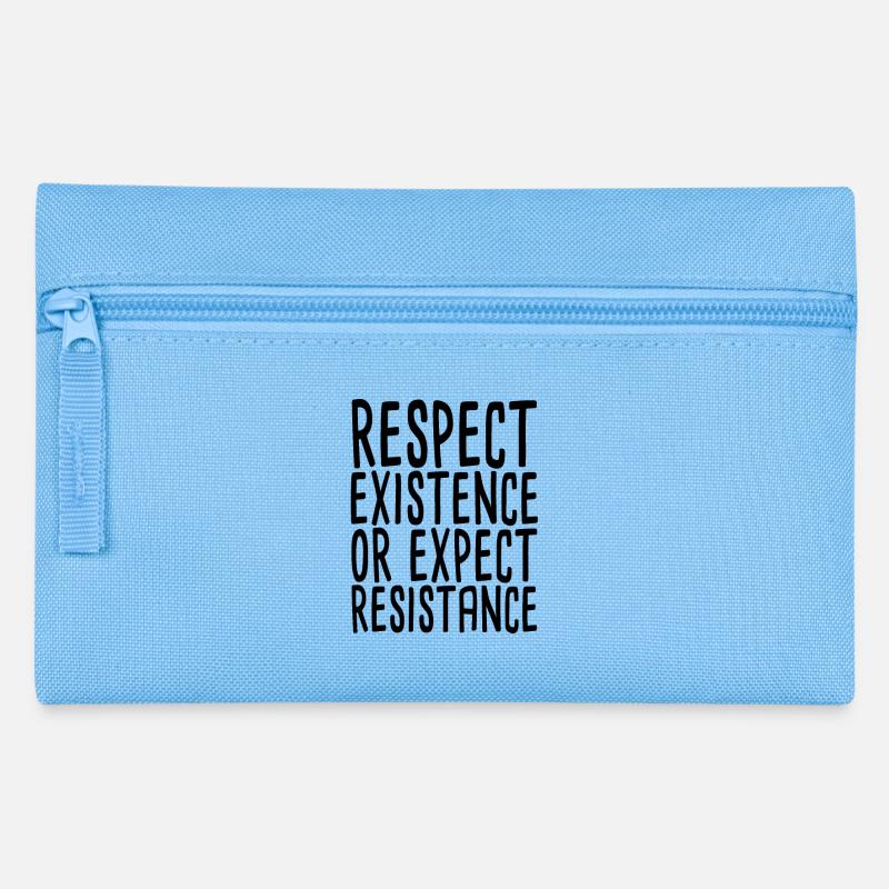 Respect Existence Or Expect Resistance - Federtasche - Hellblau