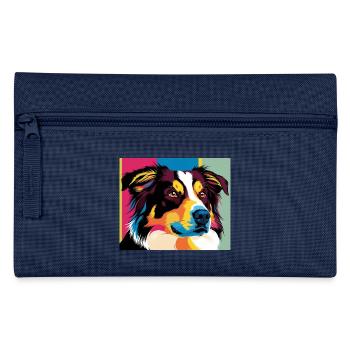 Colorful Pop Dog Portrait - Pencil Case - light blue - Front