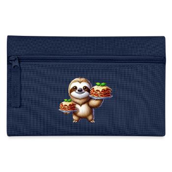 Cute Sloth Cartoon Lasagna Italian Food - Pencil Case - light blue - Front