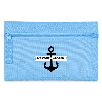 Nautic Design Welcome Aboard Ribbon Anchor - Pencil Case - light blue - Front
