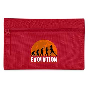 Tennis Evolution Spielerin Retro Sonnenuntergangskunst - Federtasche - Rot - Vorne