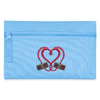 Retro-Gamer lieben den bestickten Look (gedruckt) - Federtasche - Hellblau - Vorne