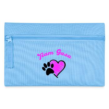 Team Gassi Hund Herz Liebe - Federtasche - Hellblau - Vorne