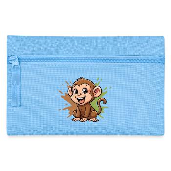Cheerful Monkey Cartoon Paint Splash - Pencil Case - light blue - Front