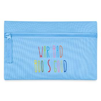 War Bad Boobs Good Lustiger Spruch  - Federtasche - Hellblau - Vorne