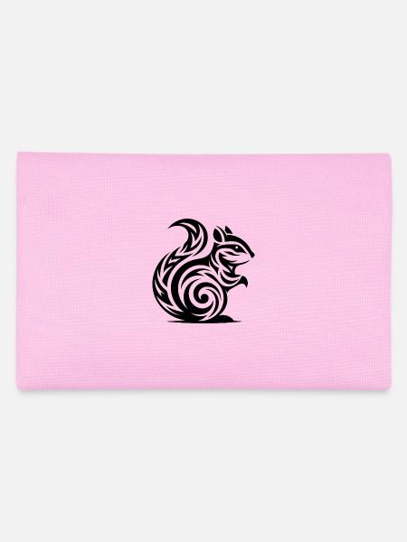 Cute little baby squirrel in tattoo style - Pencil Case - pink - Back