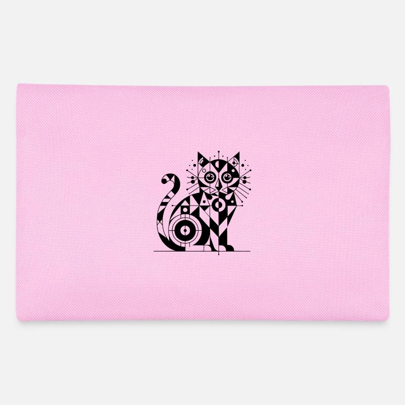 Cat Geometric Lines Design Pencil Case