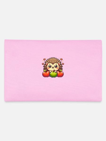 Hedgehog With Apples Unique Nature Design - Pencil Case - pink - Back
