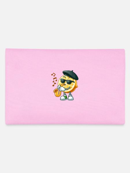 Cool Saxophone Playing Citrus Character - Pencil Case - pink - Back