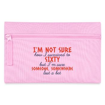 60th Birthday: I'm Not Sure How I Survived To - Pencil Case - pink - Front
