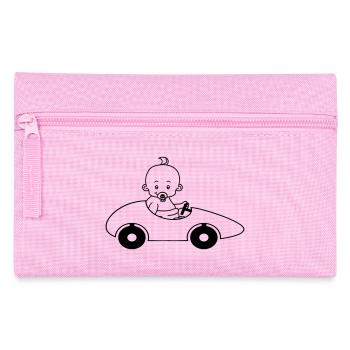 car drive fast race driver's license easy children - Pencil Case - pink - Front