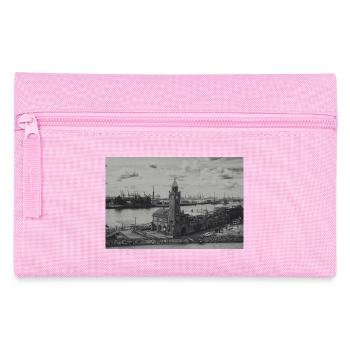 Hamburger Hafen Pegelturm retro - Federtasche - Rosa - Vorne