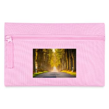 Herbstallee im Licht - Federtasche - Rosa - Vorne