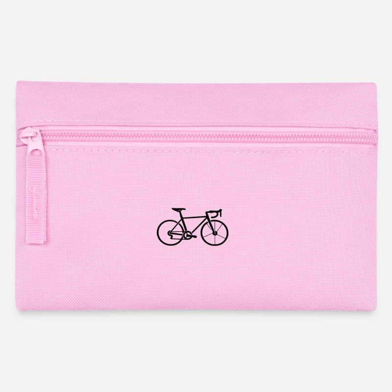 Bicycle Silhouette Line Design - Pencil Case - pink