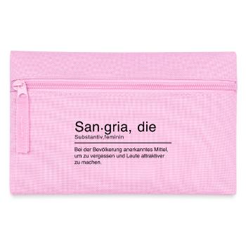 Sangria Duden Spruch Lustig Schwarz - Federtasche - Rosa - Vorne