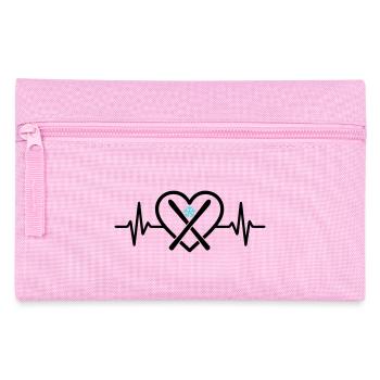 Skifahren Herz Schnee Berg Sport Leidenschaft - Federtasche - Rosa - Vorne