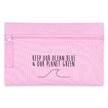 Keep our ocean blue & our planet green - Federtasche - Rosa - Vorne
