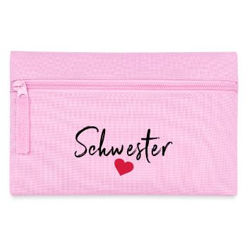 Beste Schwester Herz Schwestern Schwesterherz sis - Federtasche - Rosa - Vorne