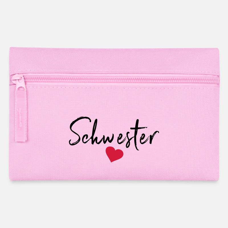 Beste Schwester Herz Schwestern Schwesterherz sis - Federtasche - Rosa