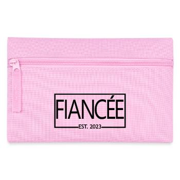 Verlobte Est. 2023 Verlobung Braut Dusche Hochzeit - Federtasche - Rosa - Vorne