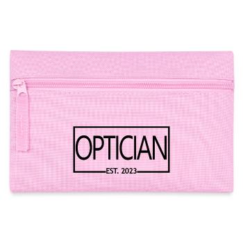 Optician Est. 2023 Graduated Optician Student Gift - Pencil Case - pink - Front