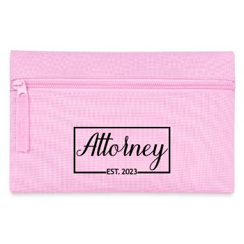 Rechtsanwalt Est. 2023 Diplomierter Anwaltsstudent Geschenk - Federtasche - Rosa - Vorne