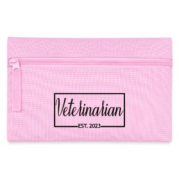 Veterinarian Est. 2023 Graduated Veterinarian - Pencil Case - pink - Front