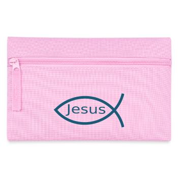 Jésus poisson Ichthys poisson poisson poisson - Trousse - rose - Devant