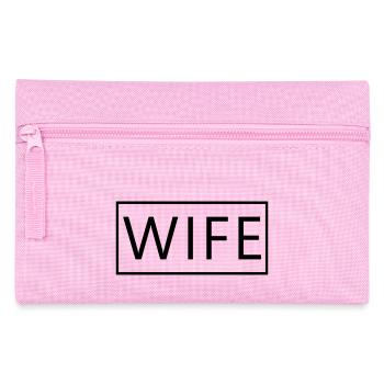 Wife Matching Couple Engagement Wedding Honeymoon - Pencil Case - pink - Front