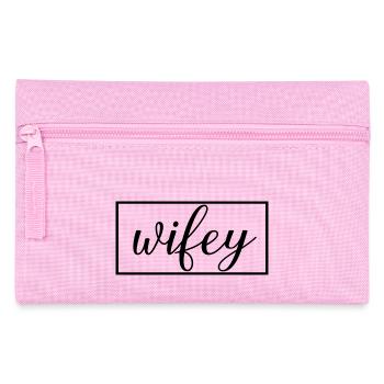 Ehefrau Matching Paar Verlobung Hochzeit Flitterwochen - Federtasche - Rosa - Vorne