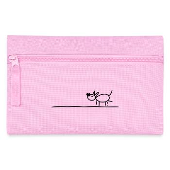 Hund hebt Bein - Federtasche - Rosa - Vorne
