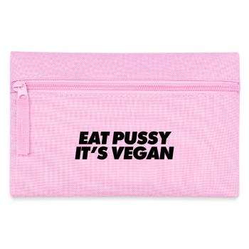 EAT PUSSY IT'S VEGAN - Pencil Case - pink - Front