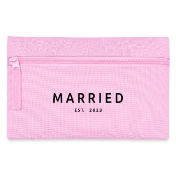 Marié Est. 2023 - Cadeau de mariage hommes et femmes - Trousse - rose - Devant