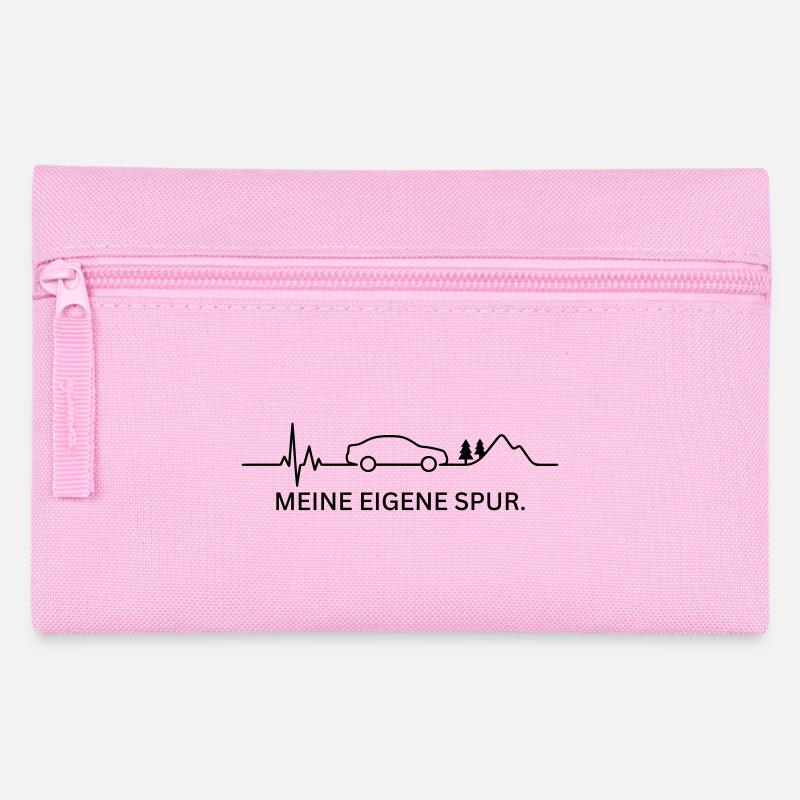 MEINE EIGENE SPUR (Herzschlag - Farbe anpassbar) - Federtasche - Rosa