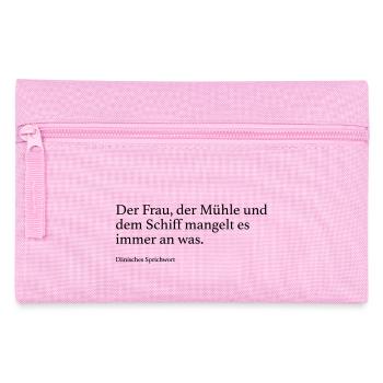 Der Frau, der Mühle und dem Schiff mangelt es imm - Federtasche - Rosa - Vorne
